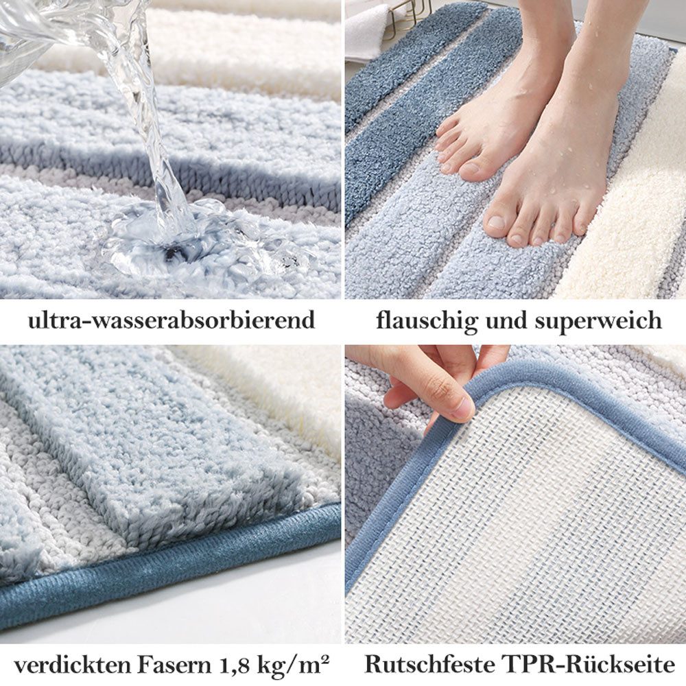 Vivi Idee Badematte Badteppich, TPR-Gummi rutschfest beschichtet, 50x80cm, günstig online kaufen