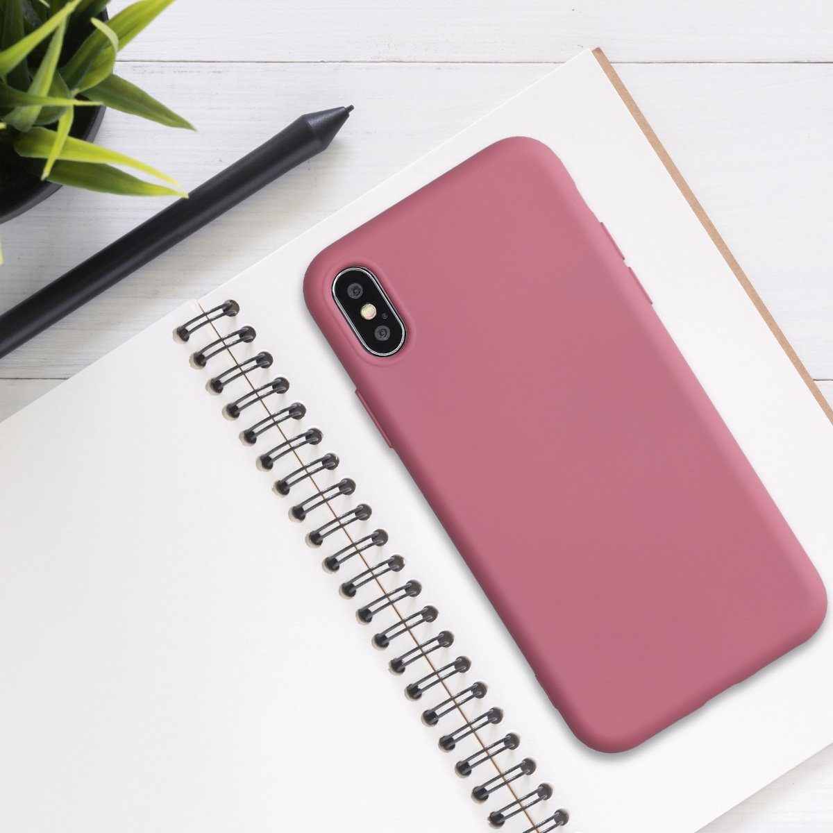 kwmobile Handyhülle Slim Case für Apple iPhone X, Hülle Silikon Handy - Handyhülle gummiert
