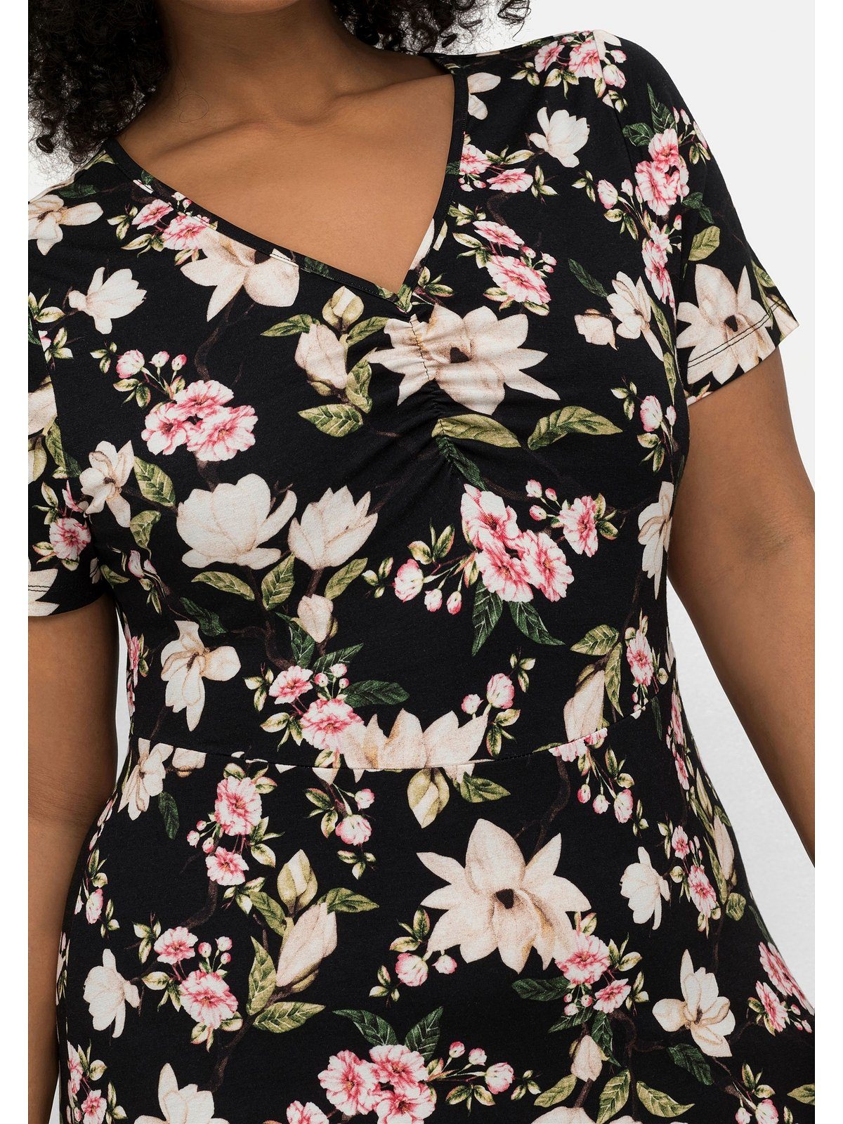 sheego by Joe Browns Jerseykleid Große Größen in Midilänge, mit Blumendruck