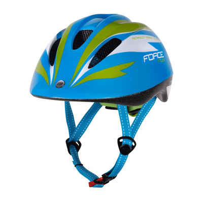 FORCE Fahrradhelm Helm blau FORCE FUN STRIPES olivgrün-weiss GR.S