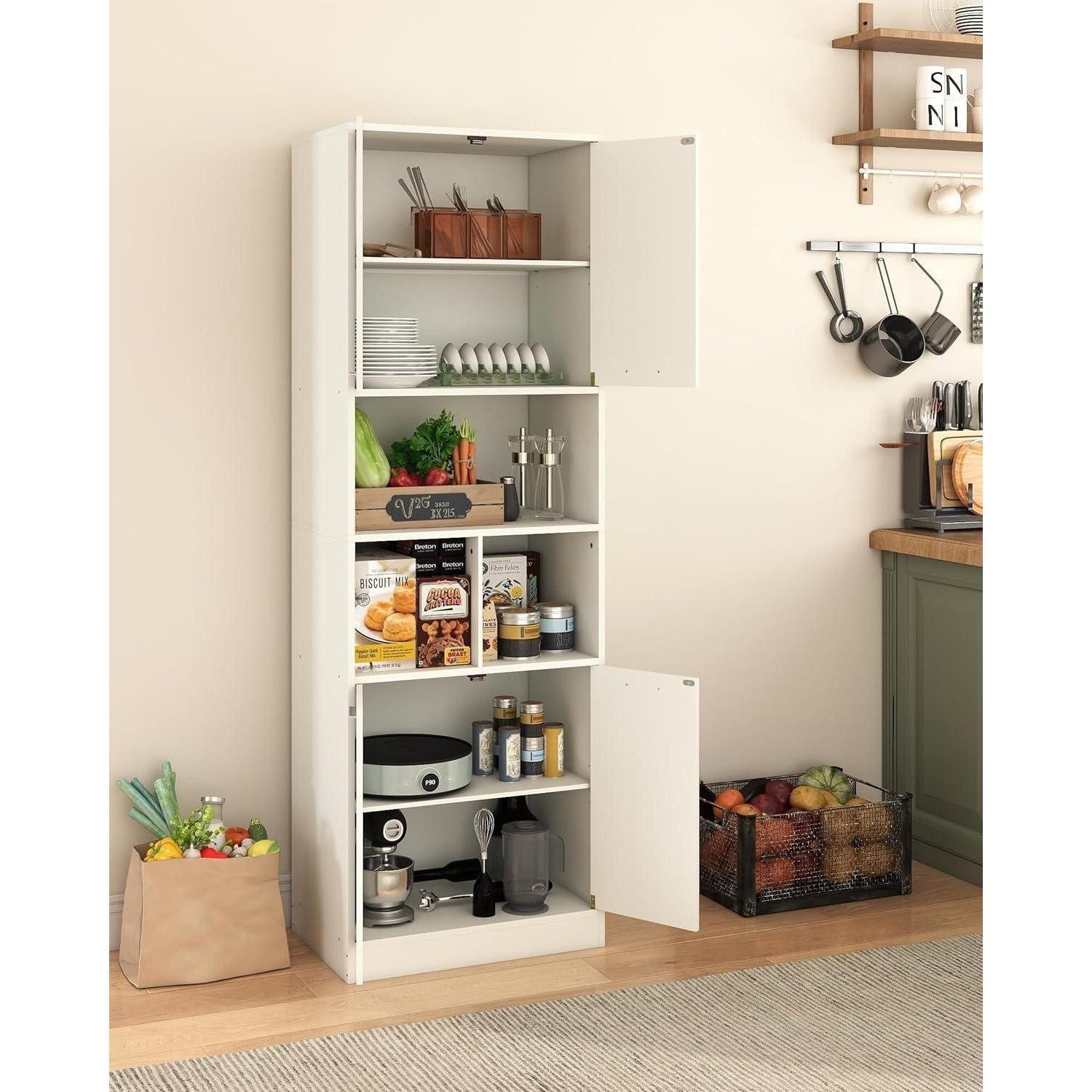 LuxusKollektion Mehrzweckschrank Mehrzweckschrank Küchenschrank Apothekerschrank 60 cm 1 Stück Weiß