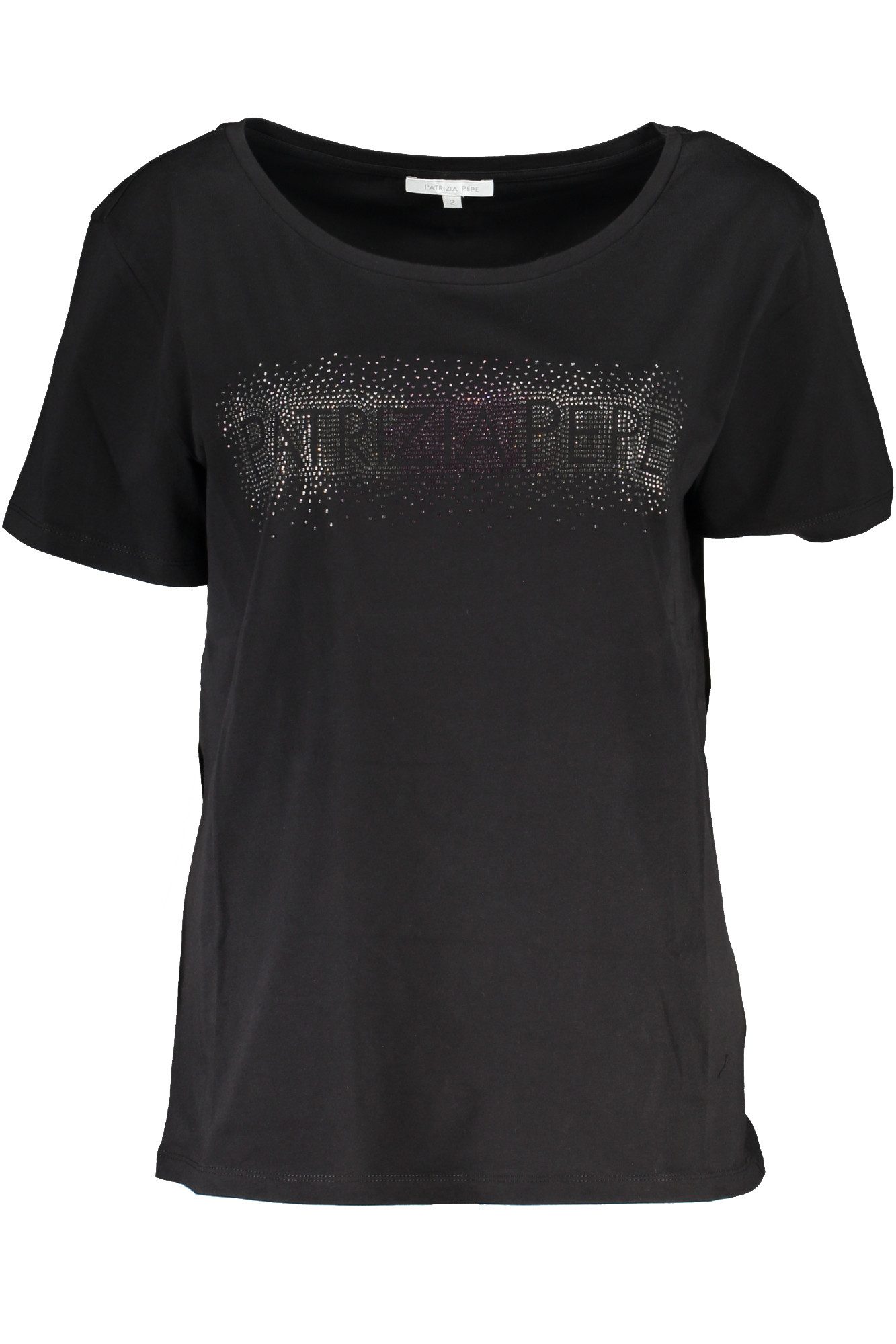 Patrizia Pepe T-Shirt Elegantes Damen Kurzarm-T-Shirt in Schwarz mit