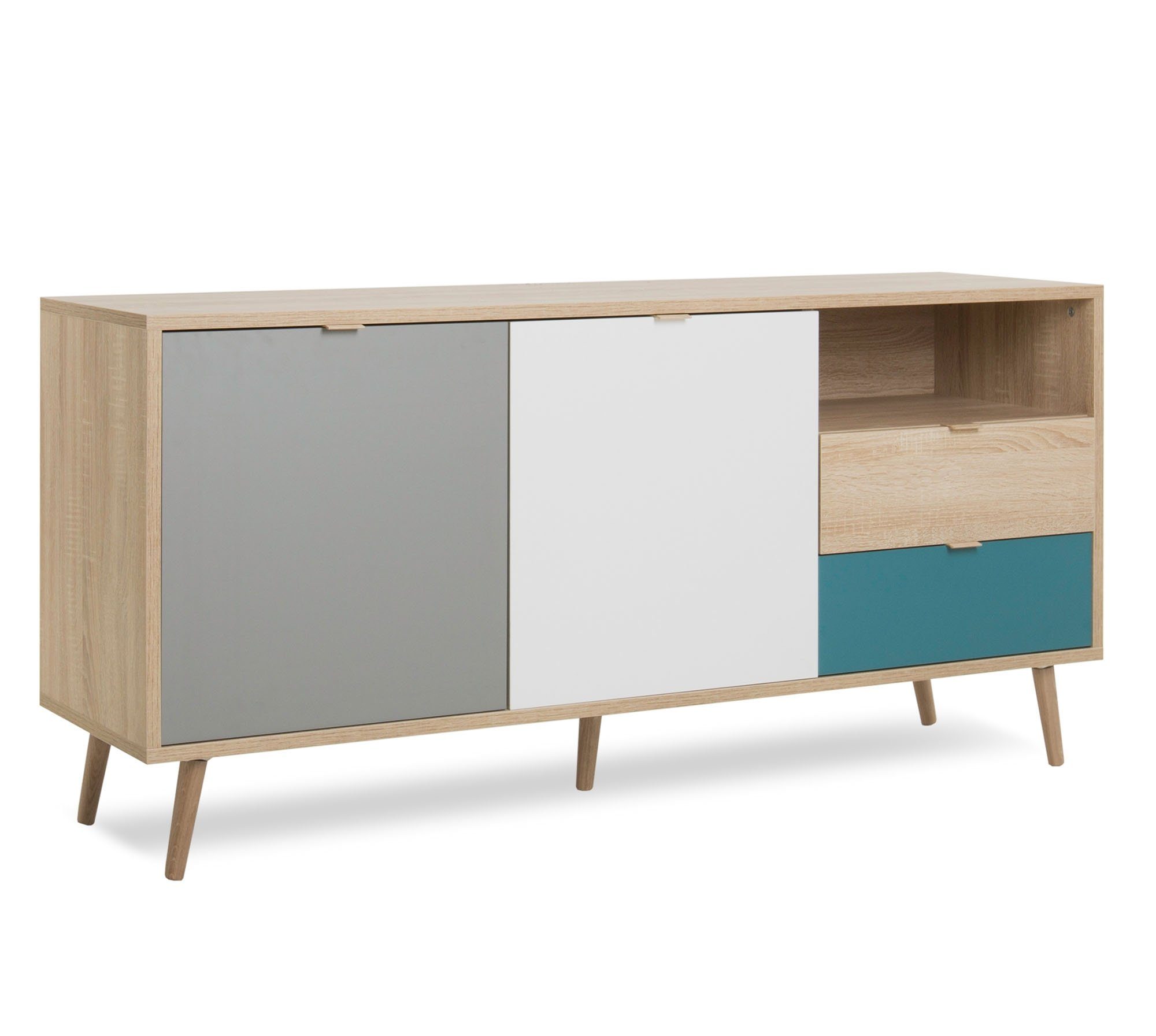 Newroom Sideboard, Sideboard Sonoma Eiche Highboard Anrichte Modern Wohnzimmer. € 231,95