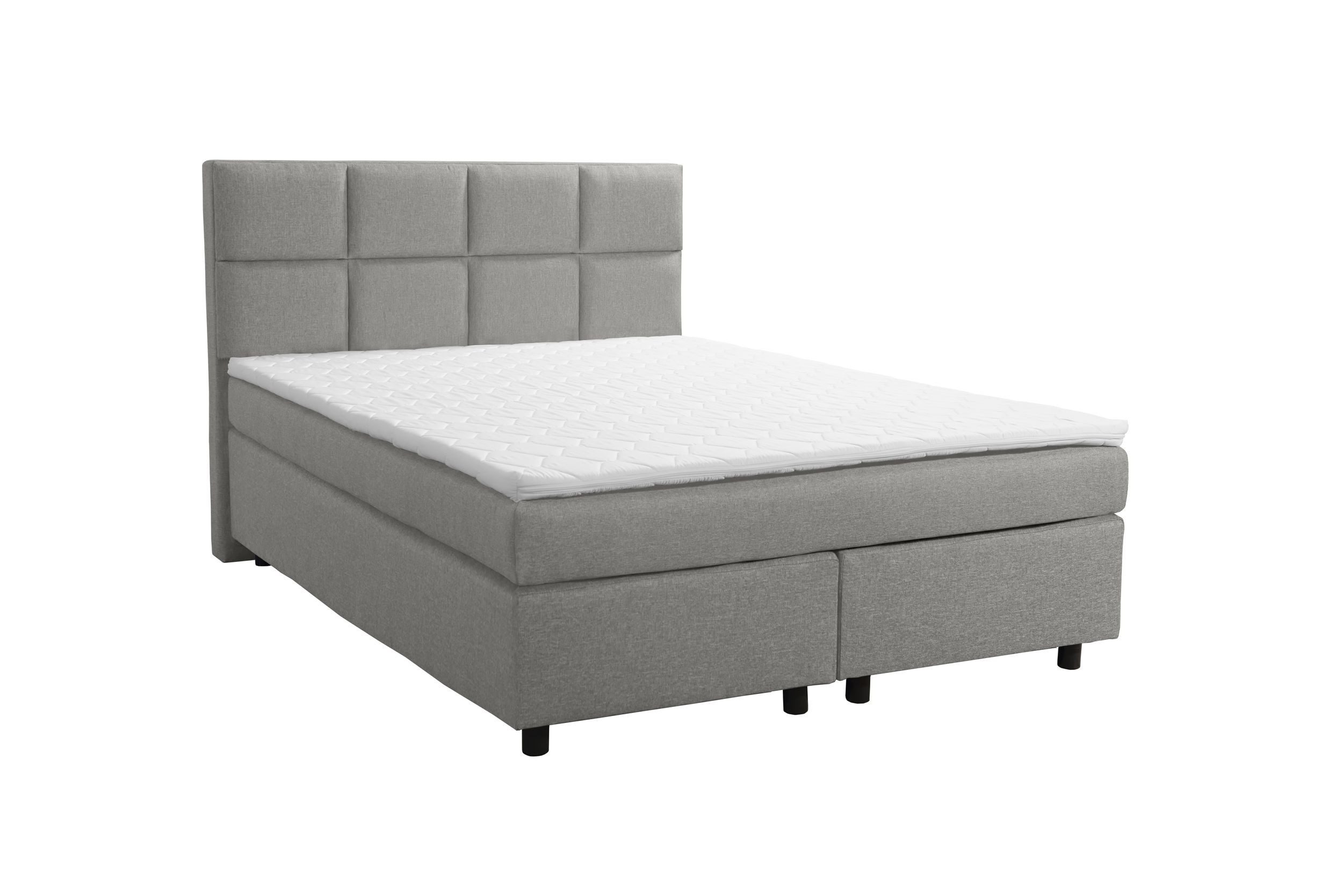 Küchen-Preisbombe Boxspringbett 140x200 Hotelbett Bonellfederkern Bett Topper Paxos 1 Tablet hellgrau