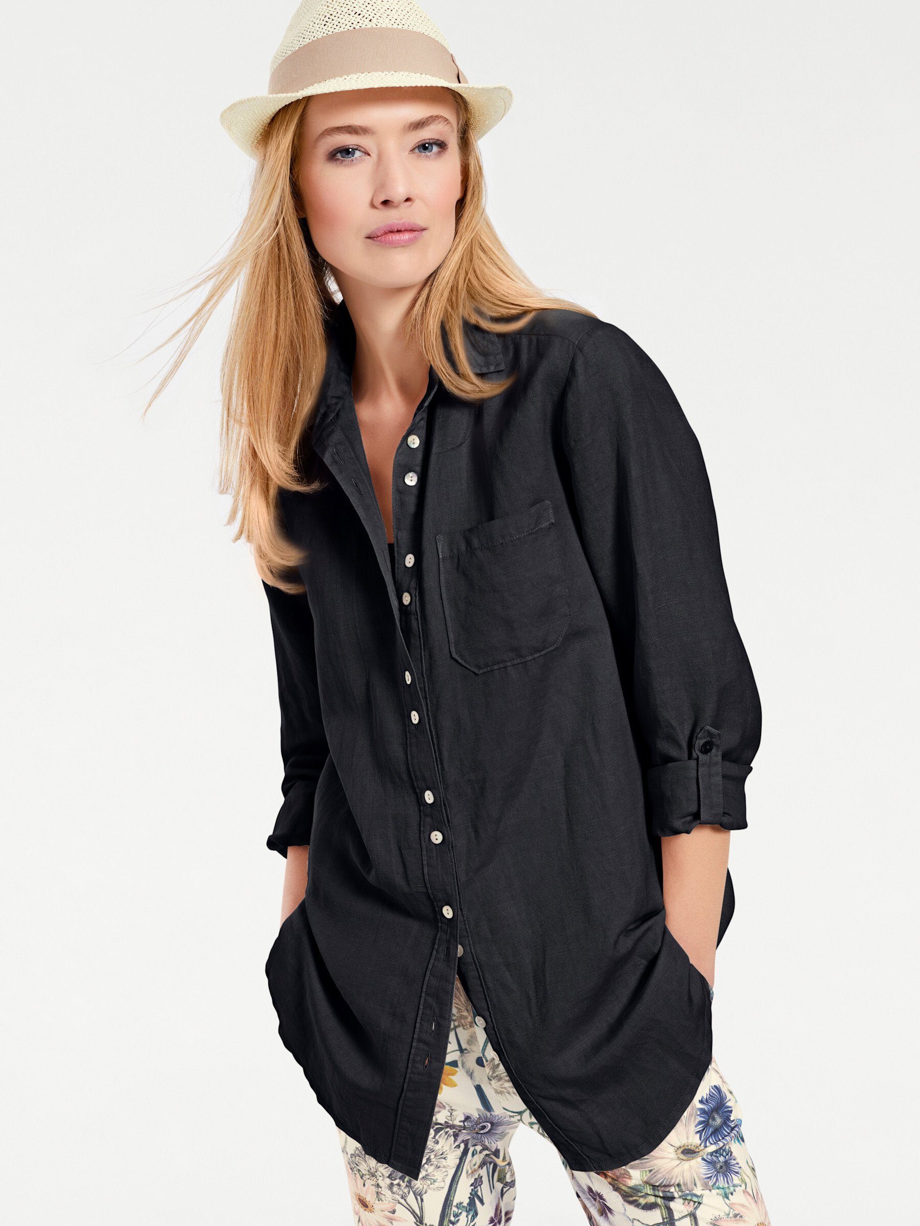 marine Bluse Klassische heine