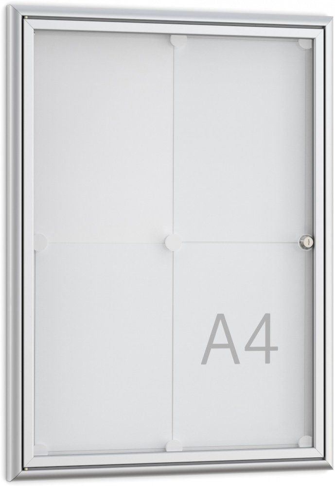König Werbeanlagen Rahmen Ihre DIN A4-Aushänge in allen Räumen schnell präsentiert: BSK 4 - 4 x DIN A4 - Einseitig - 22 mm Bautiefe - Vitrine