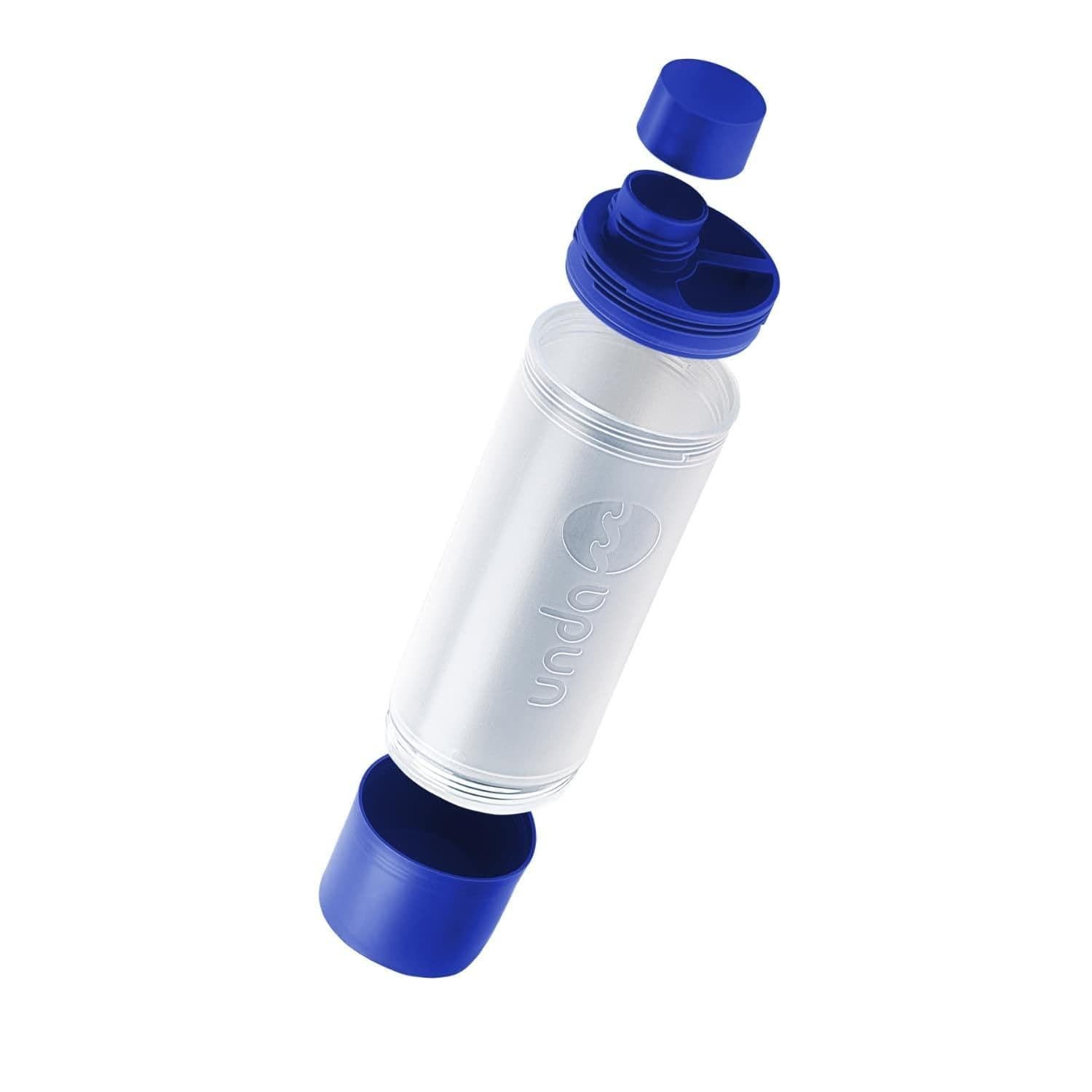 UNDA Trinkflasche All In One Multifunktionsflasche: Trinkflasche mit großem Becher, 550 ml - 3 Funktionen in einer Flasche, BPA-frei
