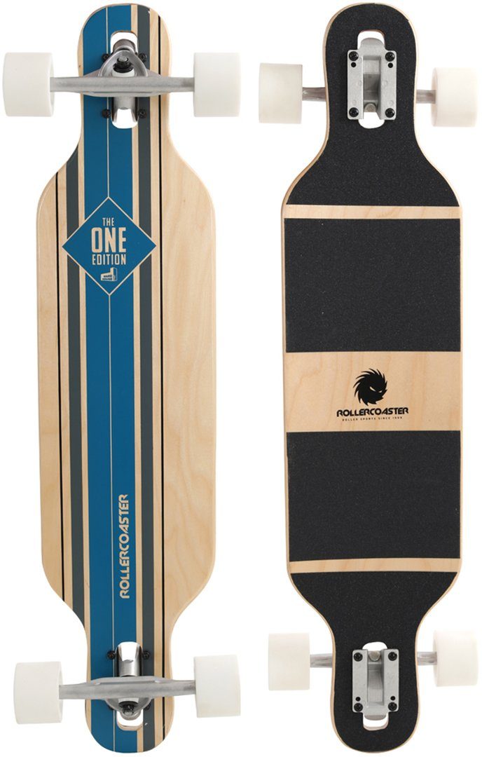 Rollercoaster Longboard PALMS + STRIPES + FEATHERS THE ONE EDITION Drop  Through Longboard