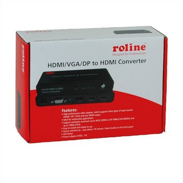 ROLINE HDMI/VGA/DP zu HDMI Konverter-Switch Audio- & Video-Adapter
