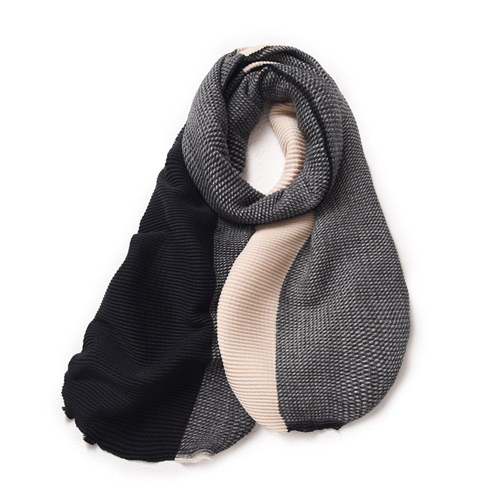 zweiseitige Frauen Halstuch für Damen Poncho in Winter Schal,XL Modeschal verschiedenen Qualität, feine gray Linie,Damen Geschenk Farben Schal XDeer