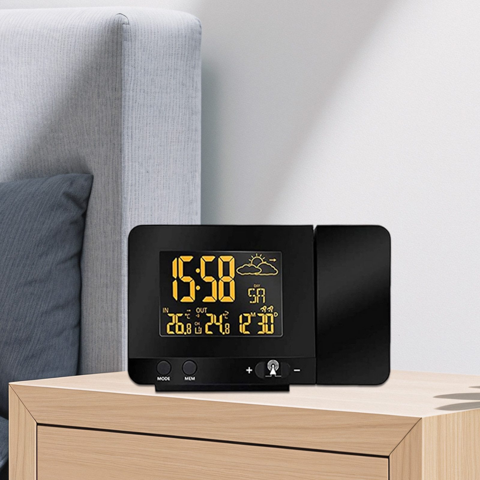 REDOM Projektionswecker Wetteranzeige Uhr mit Doppelwecker LED Projektionsu günstig online kaufen