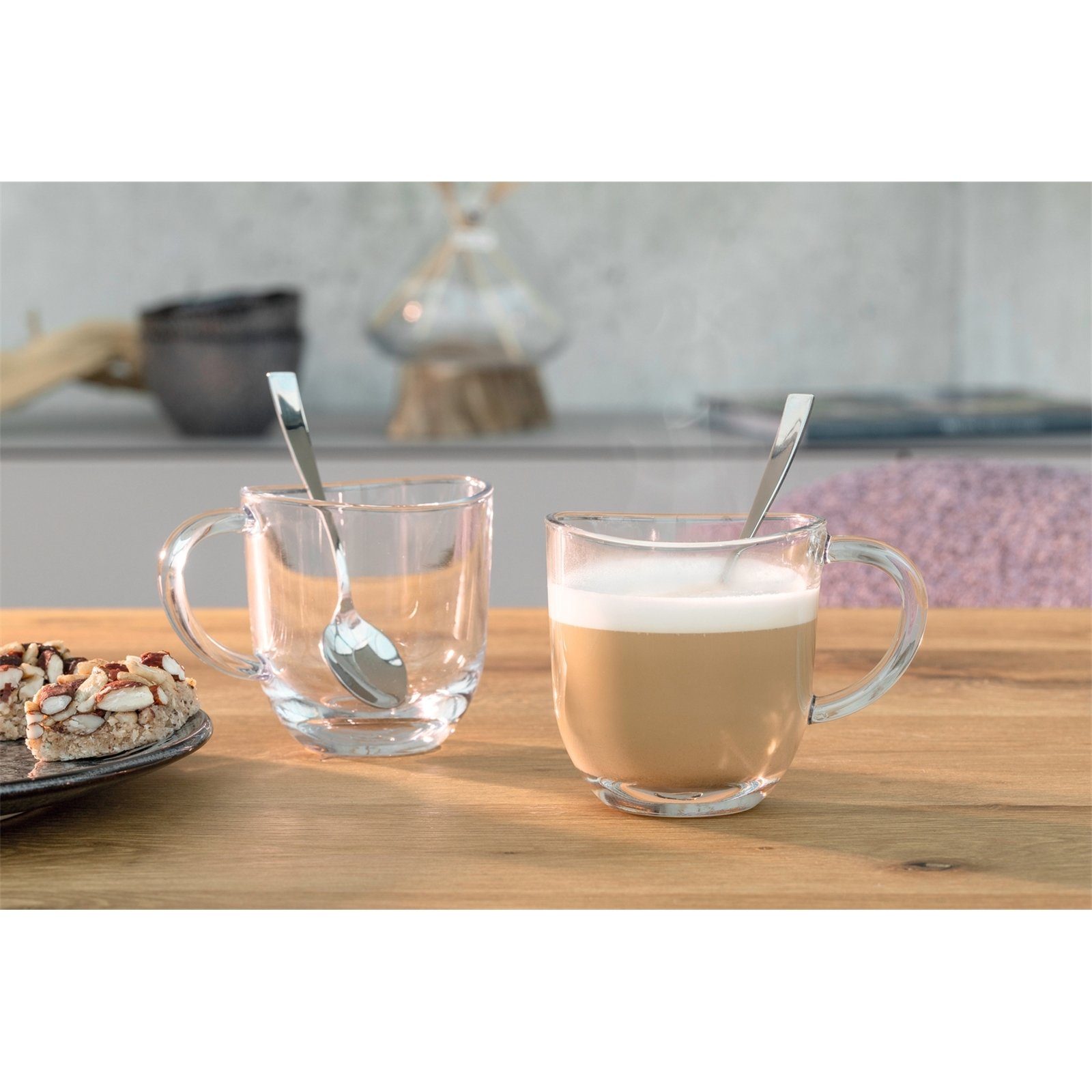 LEONARDO Tasse Tassen 4 teilig Napoli, Glas, Geeignet für 200 ml Nutzinhalt  (280 ml Randvollvolumen)