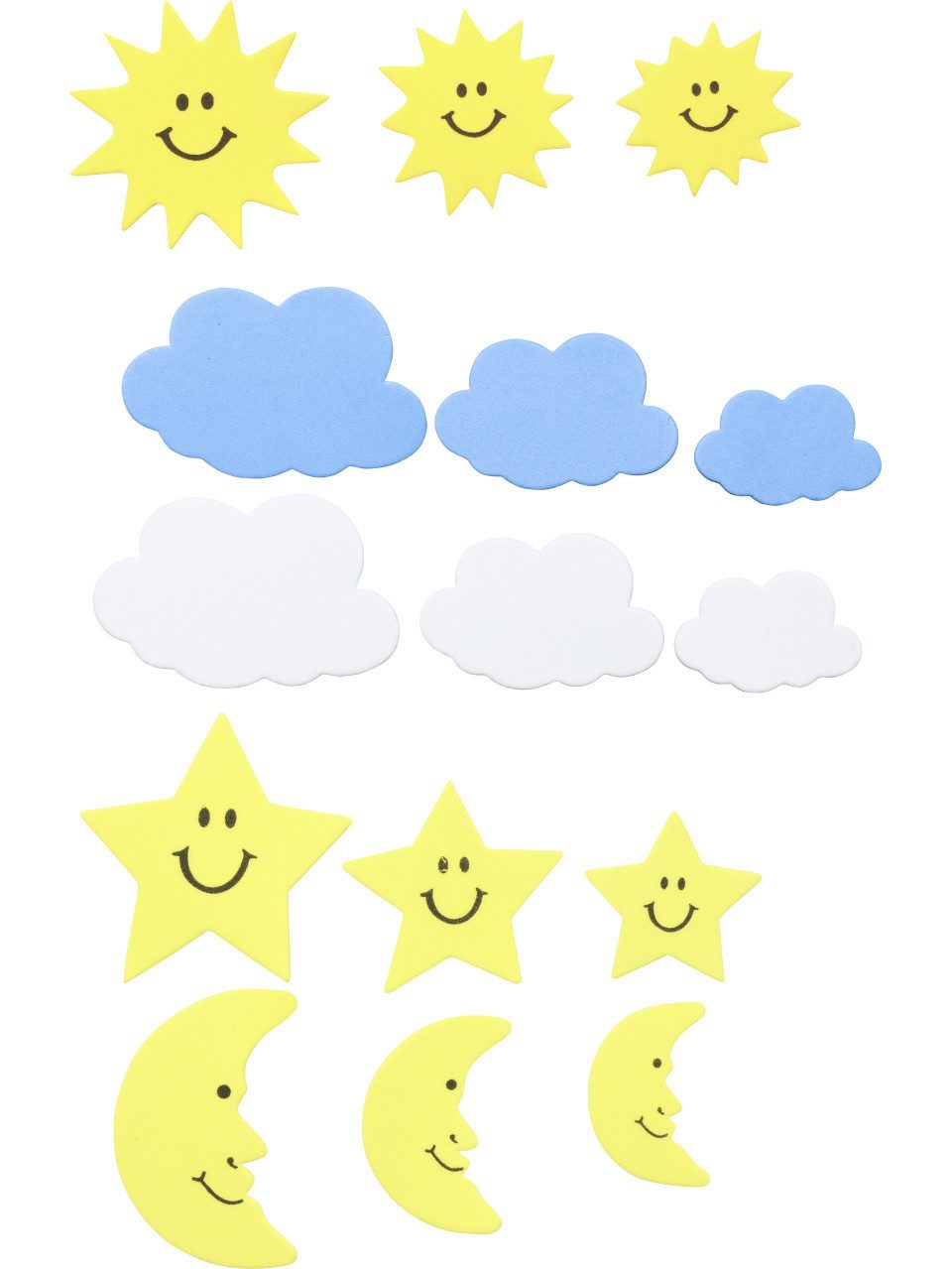Glorex Moosgummi Glorex Moosgummi Sticker Sonne Mond Wolken