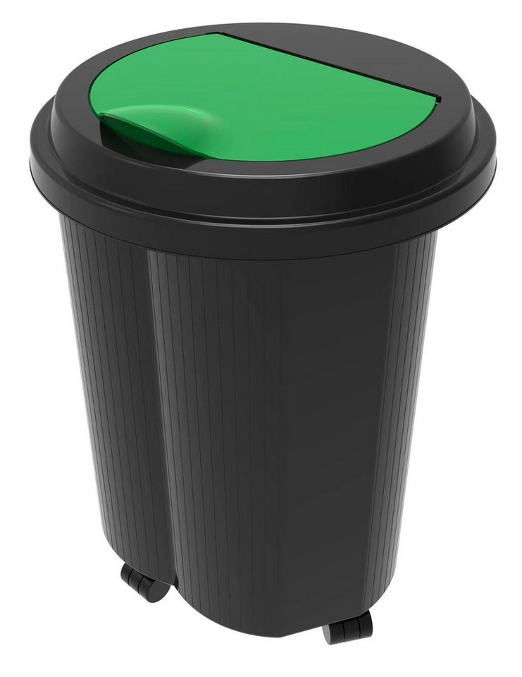 Thumbnail - EXACOMPTA Aufbewahrungsbox Abfalleimer Tri Bin EcoBlack - Schwarz - 44214D, Papierkorb mit sortierung