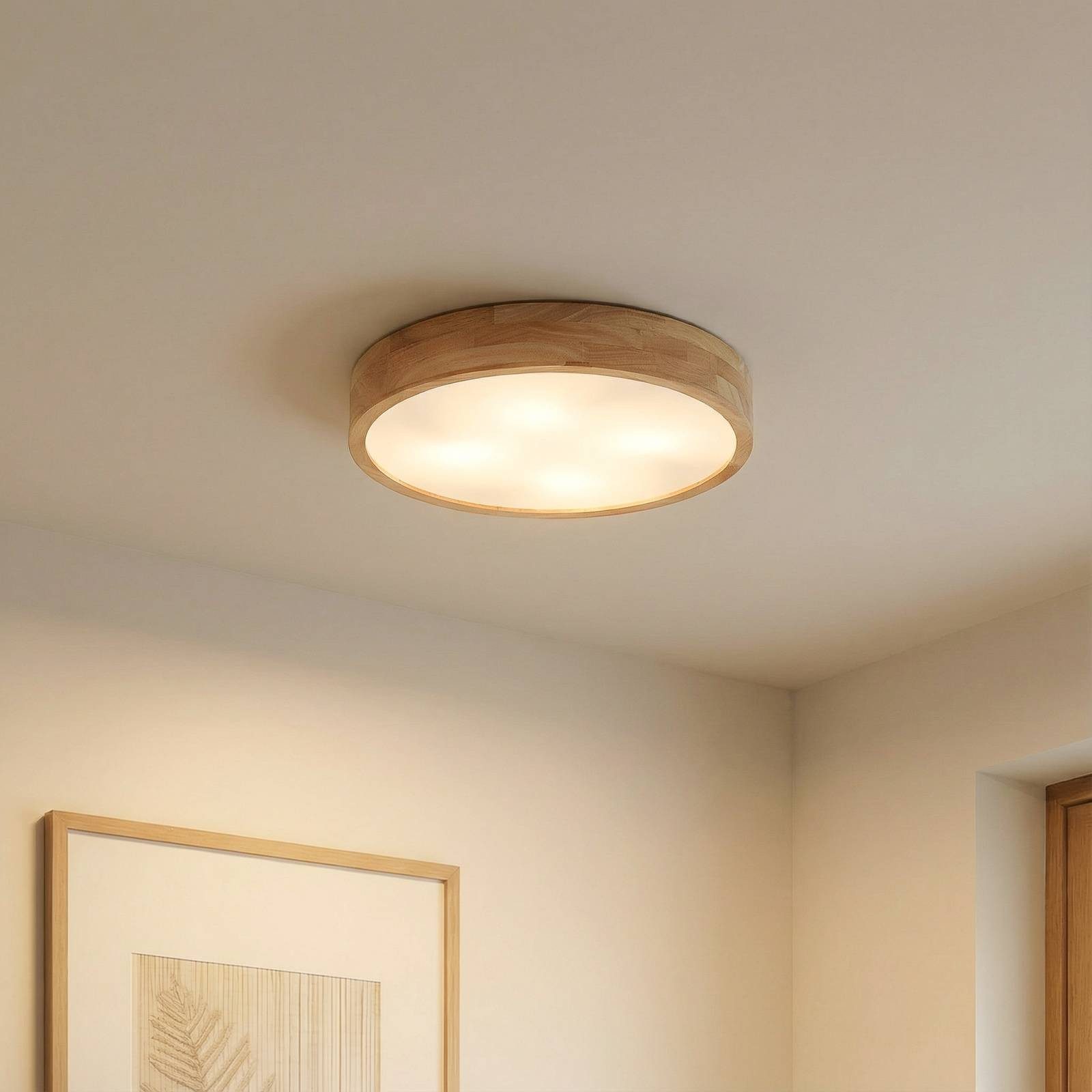 Lindby Deckenleuchten Tanju, Holz IP20, 5 x 15 W LED