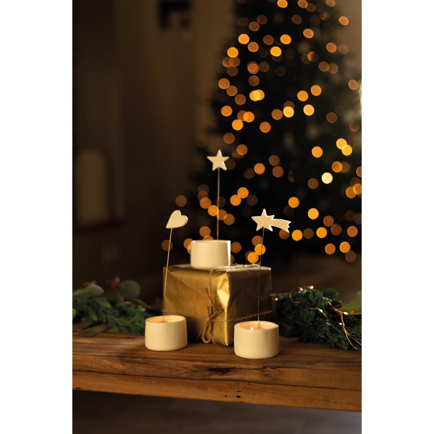 Räder Windlicht Design Teelichthalter Wunschlicht Sternschnuppe Weiß günstig online kaufen