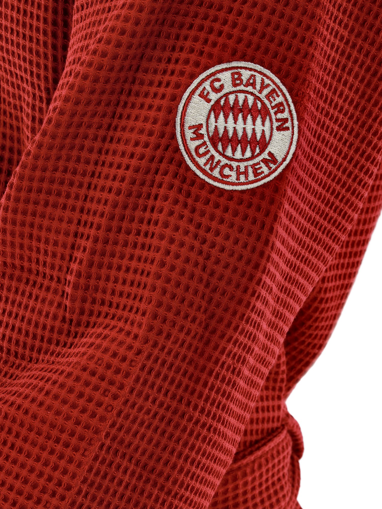 FC Bayern München Bademantel FC Bayern München Bademantel Waffelpiqué Unisex (Rot), 100% Baumwolle