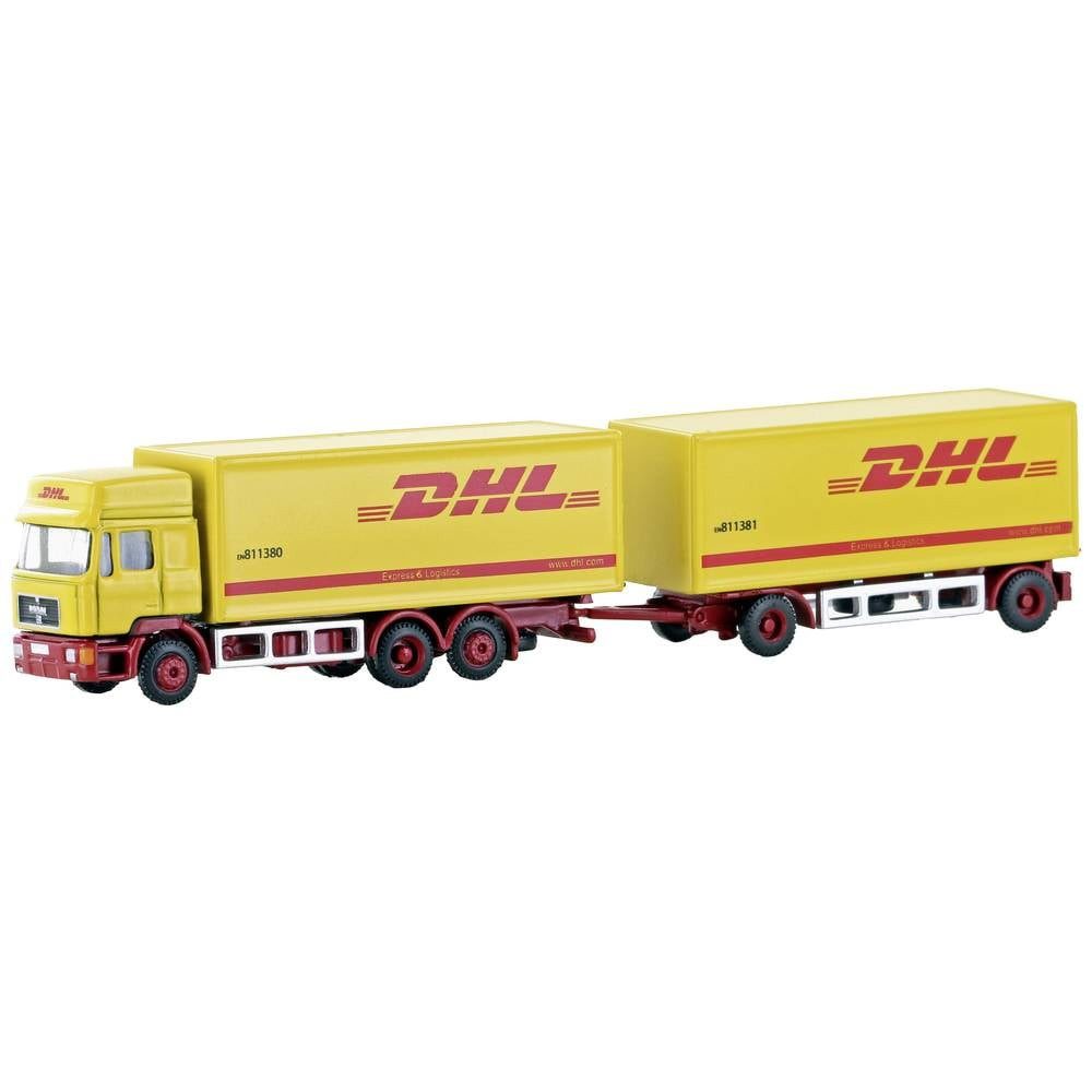 Modelleisenbahn-Straße N MAN F90, 3-achs Koffer-Hängerzug DHL