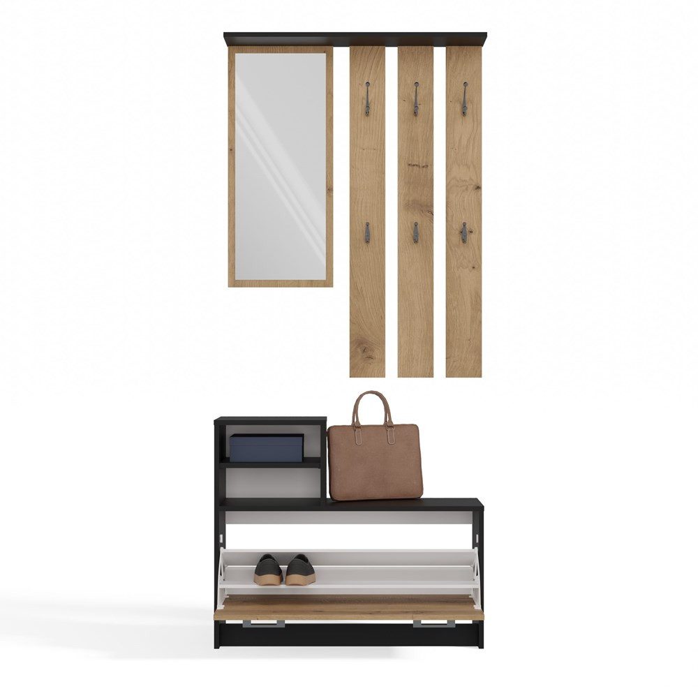 TOPESHOP Garderoben-Set praktisches Set mit Spiegel günstig online kaufen