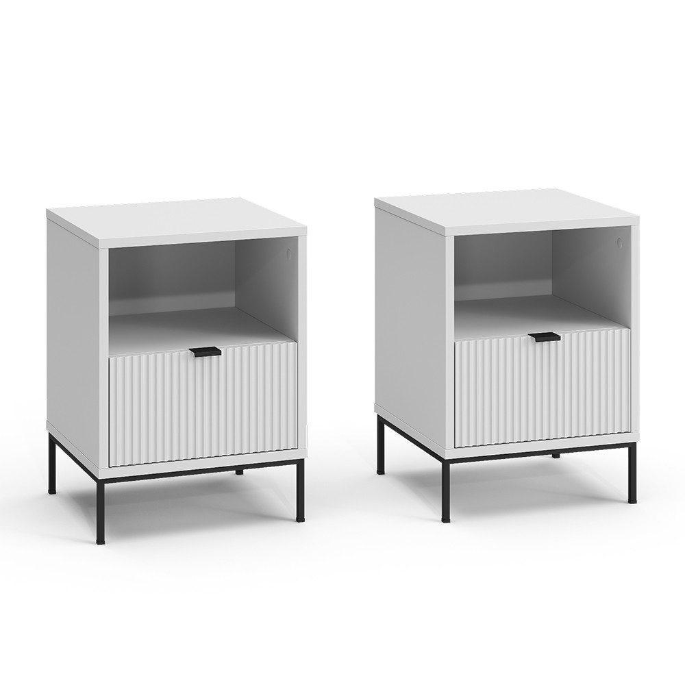 Vicco Nachtschrank Eliza, Weiß, 2er Set günstig online kaufen