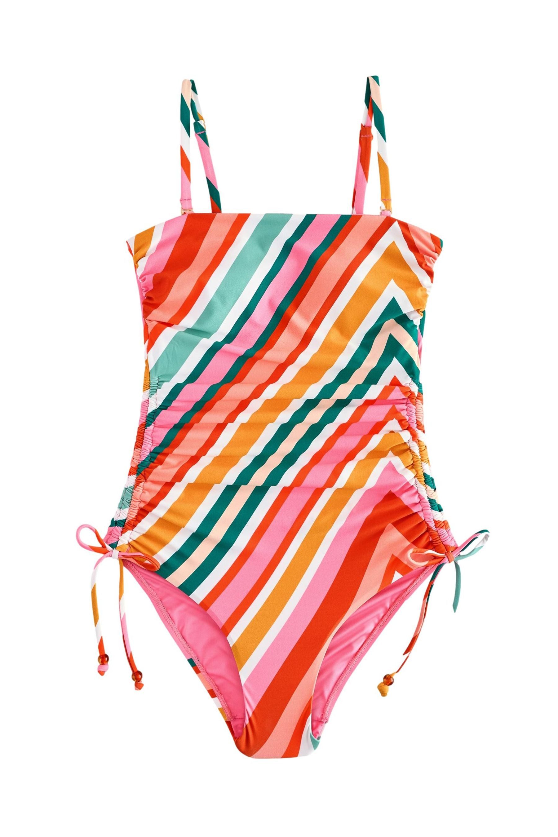 Next Badeanzug Bauchformender Bandeau-Badeanzug mit Beinrüschen günstig online kaufen