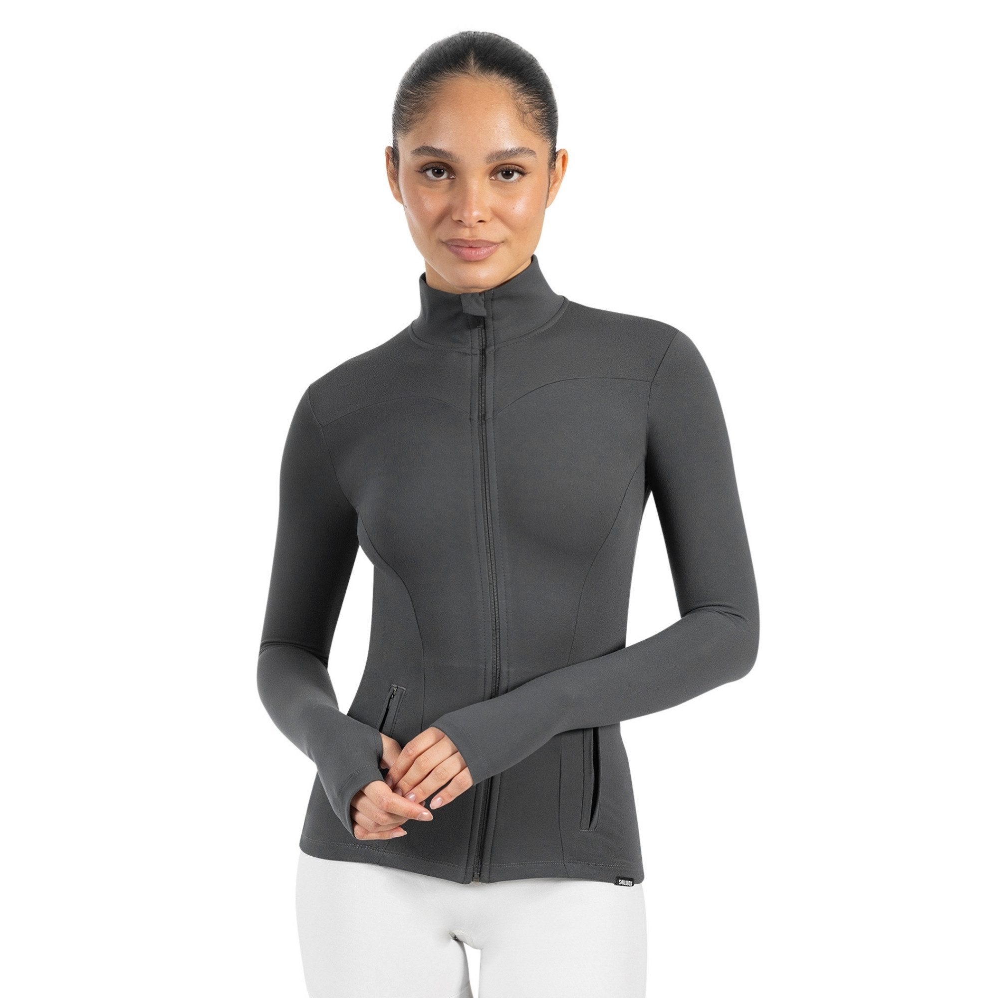 Smilodox Trainingsjacke Kenna, Sportjacke mit tailliertem Schnitt, Windbreaker Laufjacke Sport Oberteil Daumenlöcher Activewear Atmungsaktiv Freizeit Fitness
