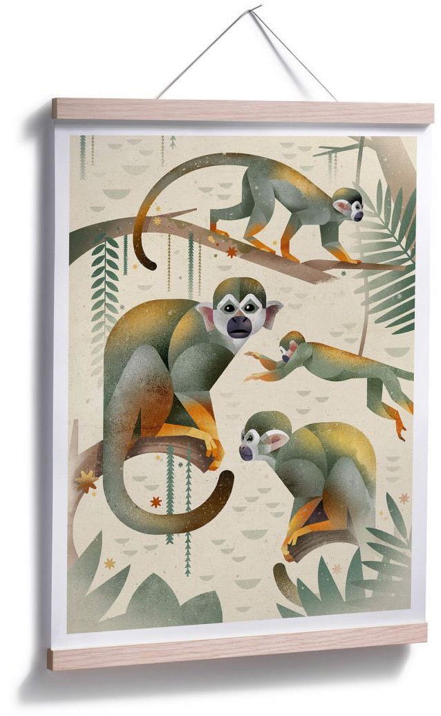 Wall-Art Poster Squirrel Monkeys, Poster, St), Bild, Tiere Wandbild, Wandposter (1