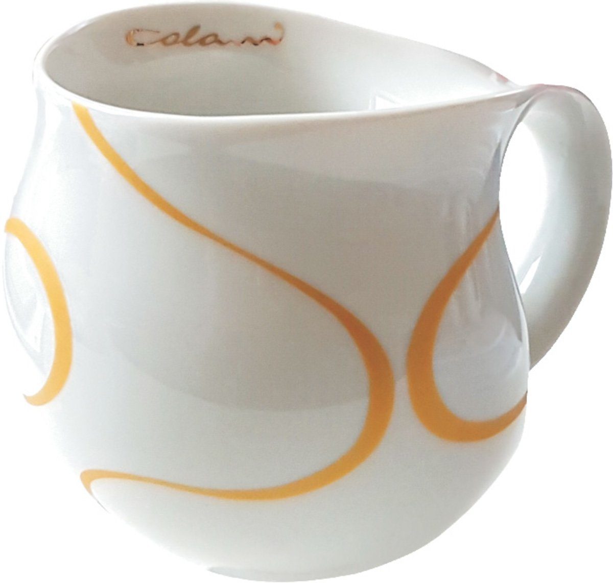 Colani Tasse Dekorierte Kaffeetasse Cappuccinotasse Kaffeebecher Loop gold 260 ml, Porzellan, Colani Schriftzug, im Geschenkkarton