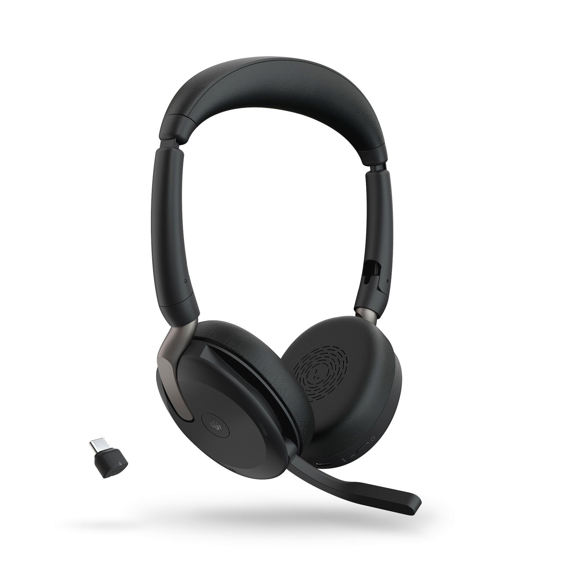 Jabra Evolve2 65 Flex Bluetooth, MS Kopfhörer (Active Stereo Cancelling (ANC), USB-C) Noise