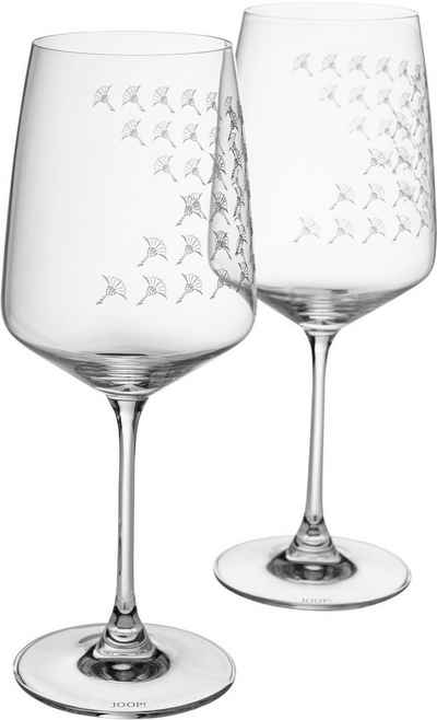 Joop! Rotweinglas »JOOP! FADED CORNFLOWER«, Kristallglas, mit Kornblumen-Verlauf als Dekor, 2-teilig