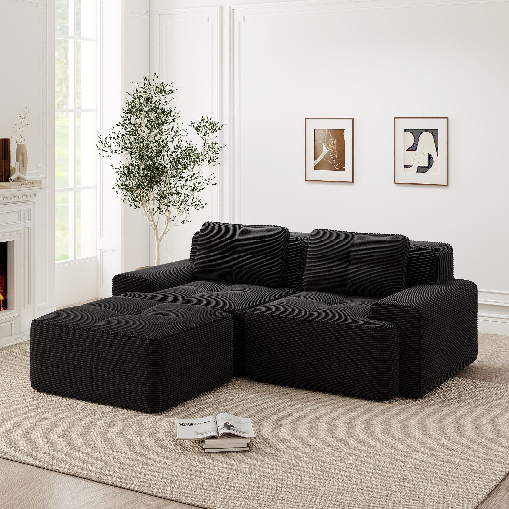 Odikalo Sofa Boneless Modulares Sofa kombinierbar Polstersofa Schlafsofa, B günstig online kaufen