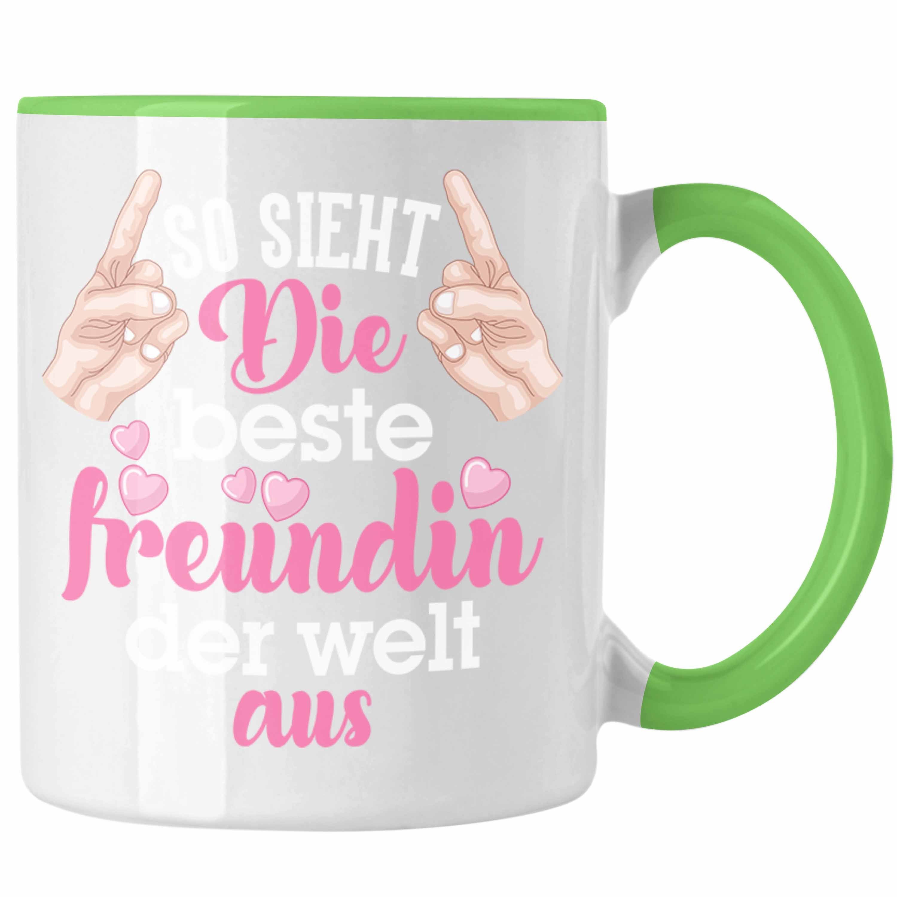 Grün - Freundinnen Freundin Tasse Allerbeste Geschenk Kaffeetasse BFF Spruch Geschenkidee Trendation Geschenkidee Trendation Tasse Freundin Geburtstag Beste