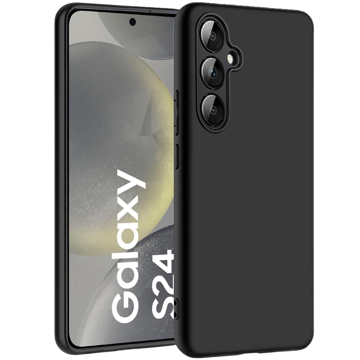 CoolGadget Handyhülle Black Series Handy Hülle für Samsung Galaxy S24 6,2 Zoll, Edle Silikon Schlicht Robust Schutzhülle für Samsung S24 5G Hülle