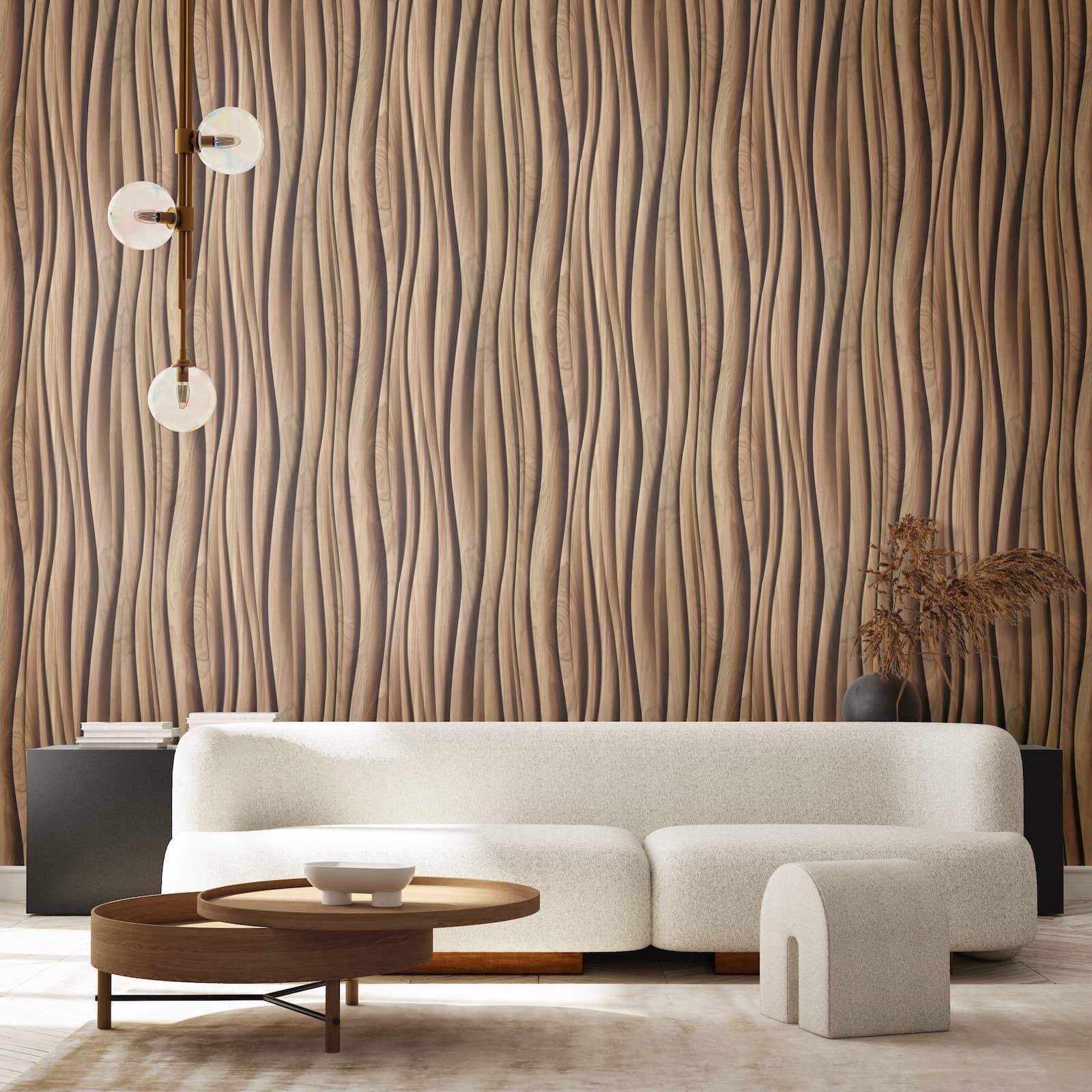 Marburg Vliestapete Holzoptik Wellenmuster Abstrakt 3D-Optik Braun 81667 Mo günstig online kaufen