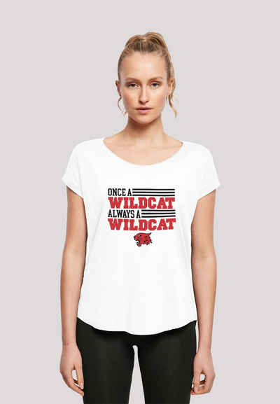 F4NT4STIC T-Shirt »Disney High School Musical Once a Wildcat Always a Wildcat - Premium Film Movie TV Comic Fan Merch für Kinder Damen & Herren« Damen,Premium Merch,Lang,Longshirt,Bedruckt