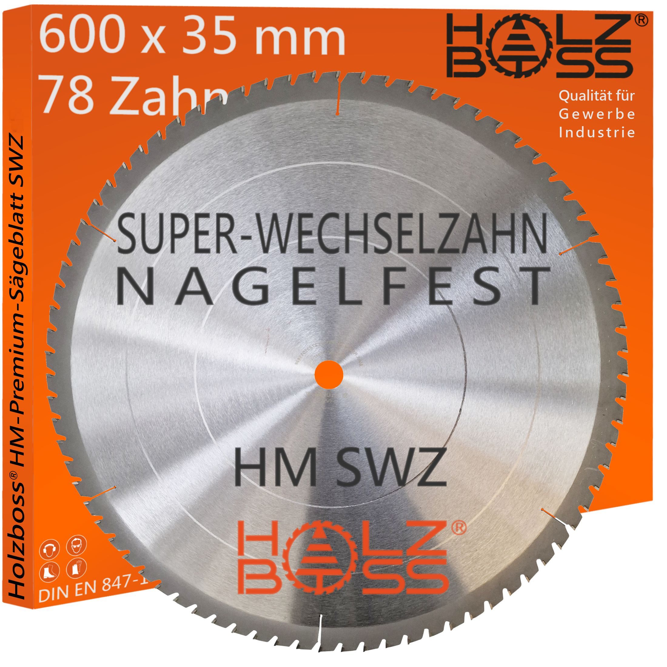Holzboss® Sägeblatt Holzboss ® HM-Sägeblatt 600 x 35 mmØ SWZ 78 x Super-Wechselzahn
