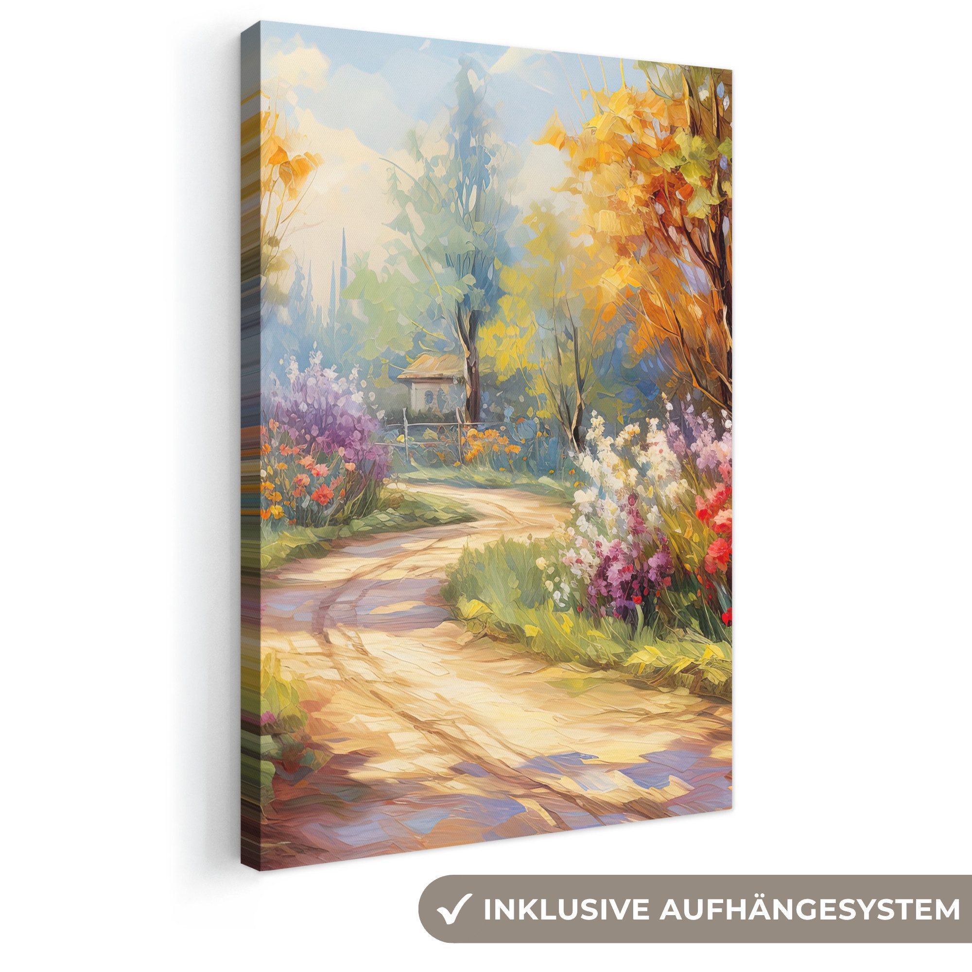 OneMillionCanvasses® Leinwandbild Blumen - Bäume - Kunst - Aquarell, Fotodruck (1 St), Leinwand Canvas Wandbild, Wanddekoration 20x30 cm