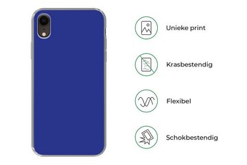 MuchoWow Handyhülle Blau - Einfarbig - Dunkelblau, Handyhülle Apple iPhone XR, Smartphone-Bumper, Print, Handy