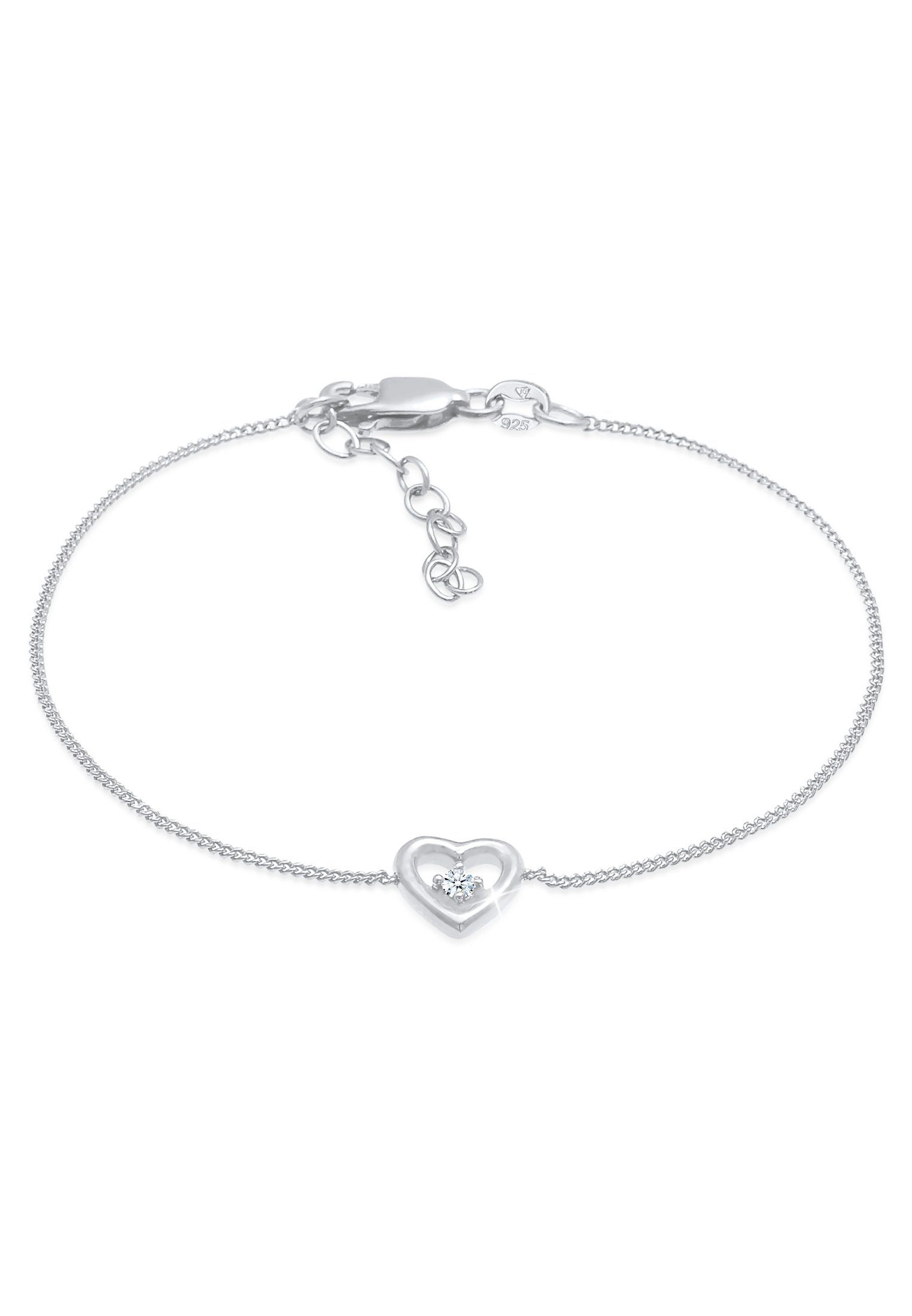 Armband Herz Liebe Romantik Diamant (0.03 ct) 925 Silber
