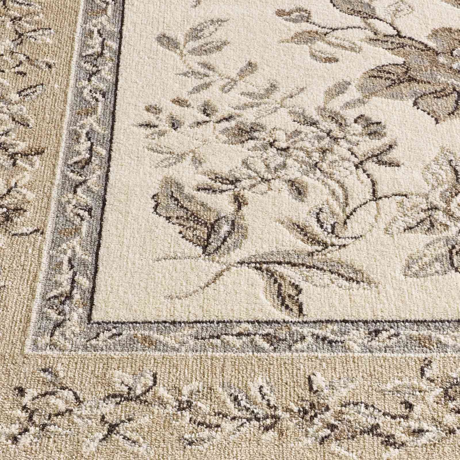 TaraCarpet Teppich Palazzo Royal Antique Roses Bordüre, rechteckig, Höhe: 6 mm, Bordüre Seiden Optik B.grau Wohnzimmer Schlafzimmer Esszimmer 95x140 – Bild 4 von 5