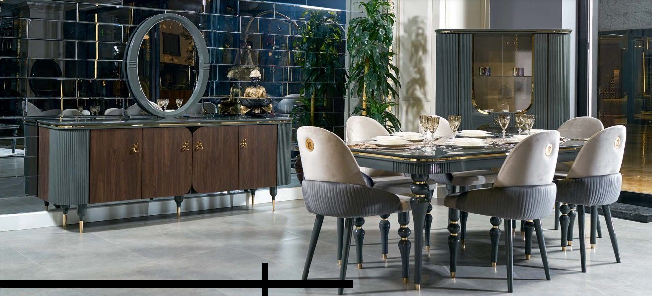 JVmoebel Esszimmer-Set, Tisch Set Garnitur Esstisch 4 Stühle Luxus Stil Möbel Stuhl Gruppe