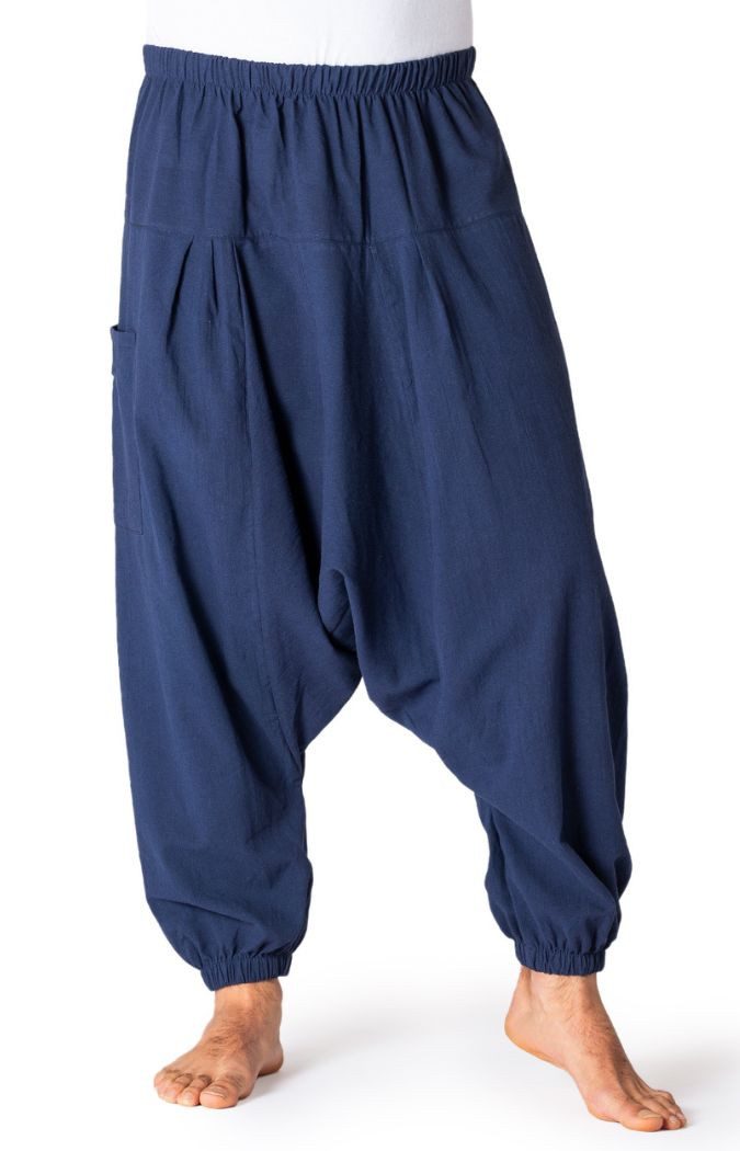 PANASIAM Pumphose Einfarbige Aladinhose aus 100% Baumwolle Pumphose für Damen & Herren bequeme Haremshose Goa Pluderhose Hippiehose lang für Yoga Meditation