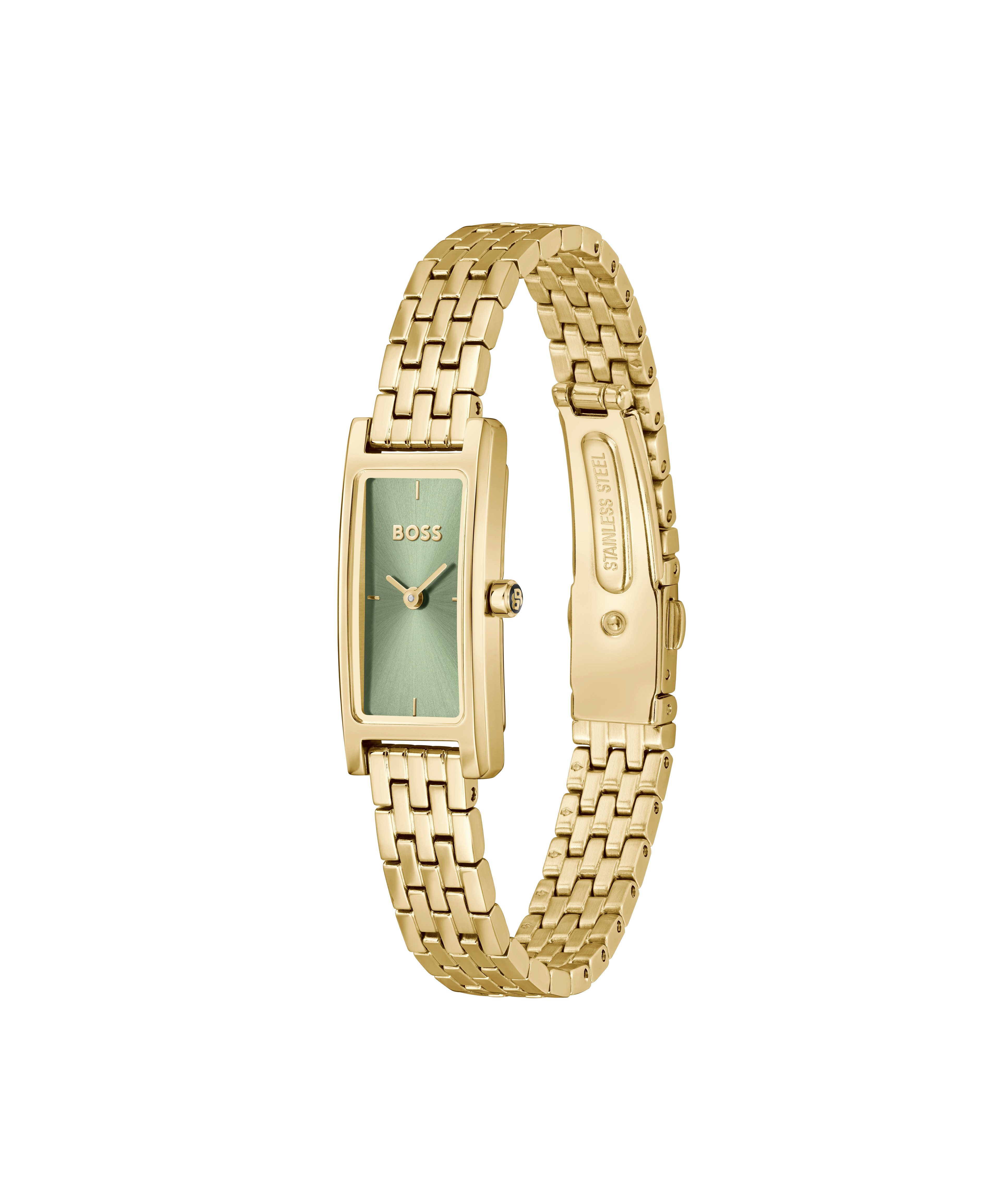 BOSS Quarzuhr LUCY 1502859, Armbanduhr, Damenuhr, Edelstahlarmband, analog