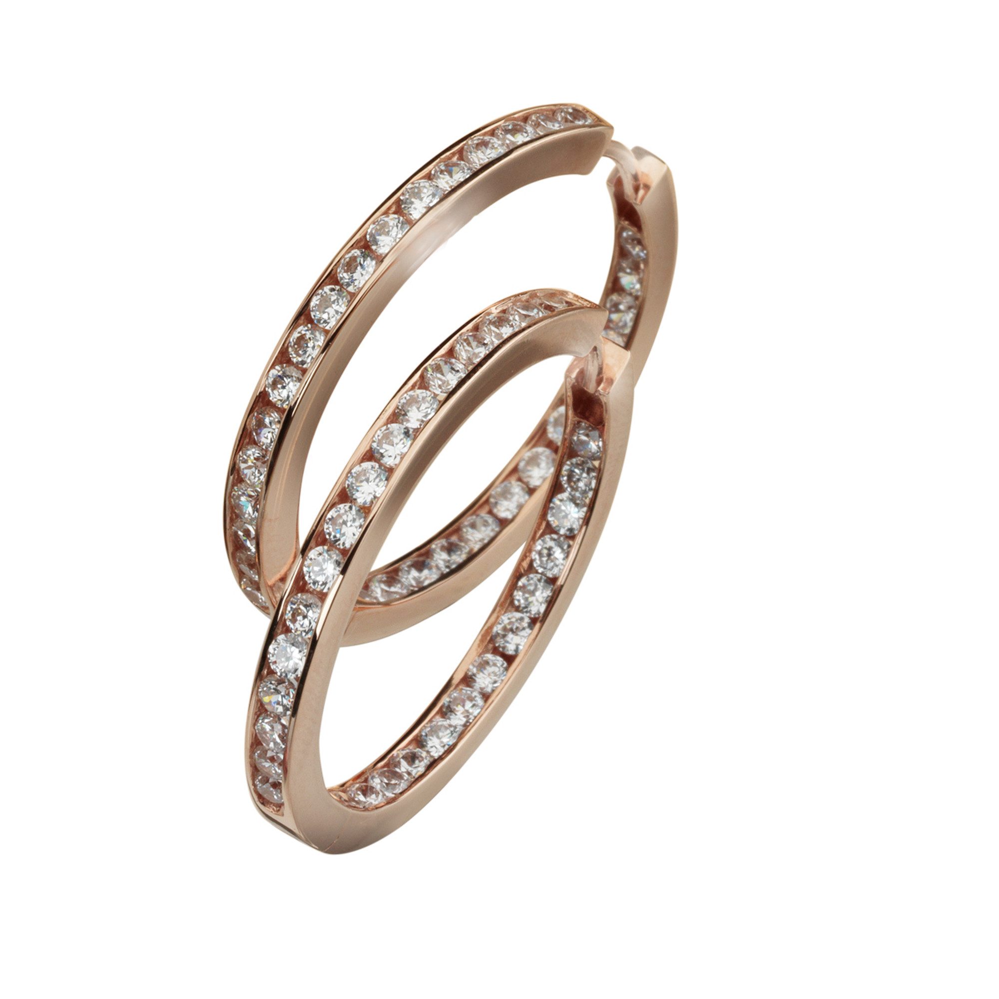 CELESTA Paar Серьги-кольца 925 Sterling Silber rosévergoldet Zirkonia