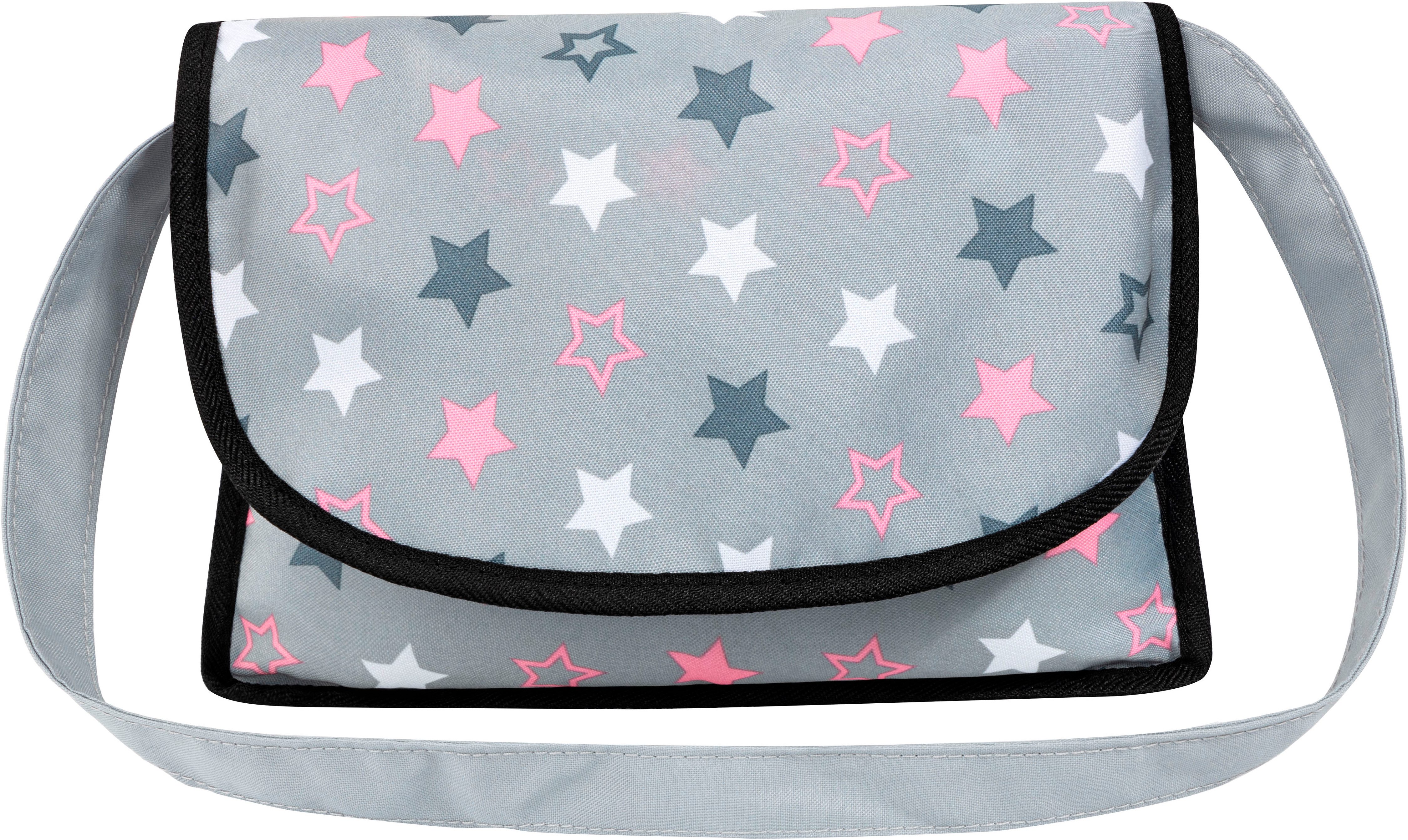 Bayer Puppenwagen Cosy Set, grau, mit Puppenhochstuhl und Wickeltasche