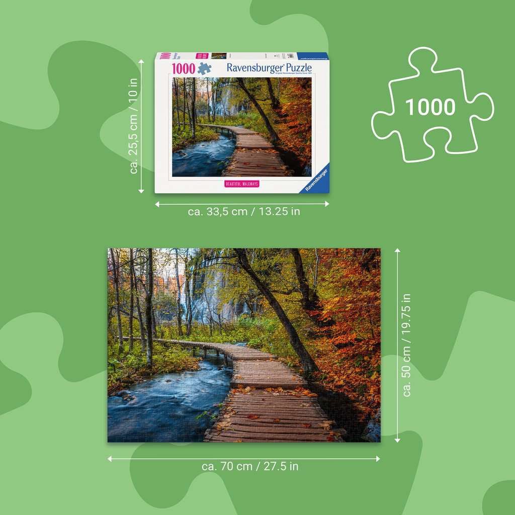 Ravensburger Puzzle Herbstlicher Waldweg – 1000 Teile Puzzle von Ravensburger, 1000 Puzzleteile