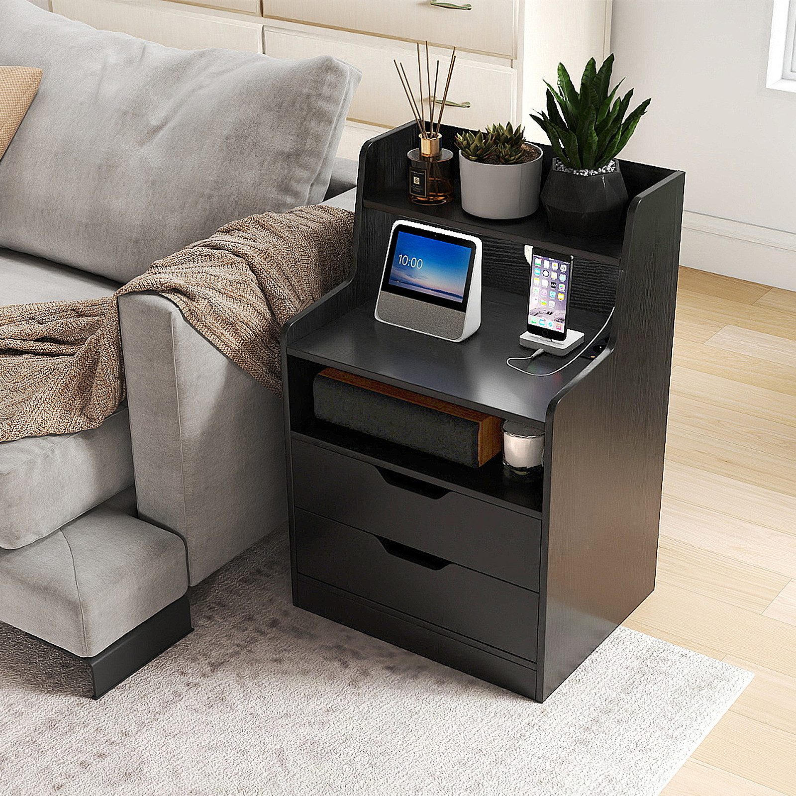 COSTWAY Nachttisch (1-St)