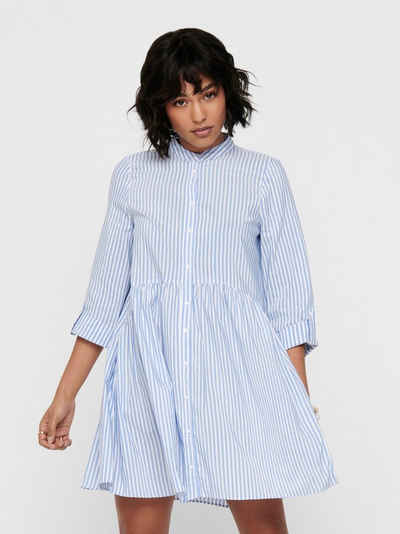 Only Shirtkleid »Gestreiftes Hemd Blusenkleid 3/4 Arm Tunika Knopfleisten Dress ONLDITTE« (kurz, 1-tlg., normal) 4010 in Blau