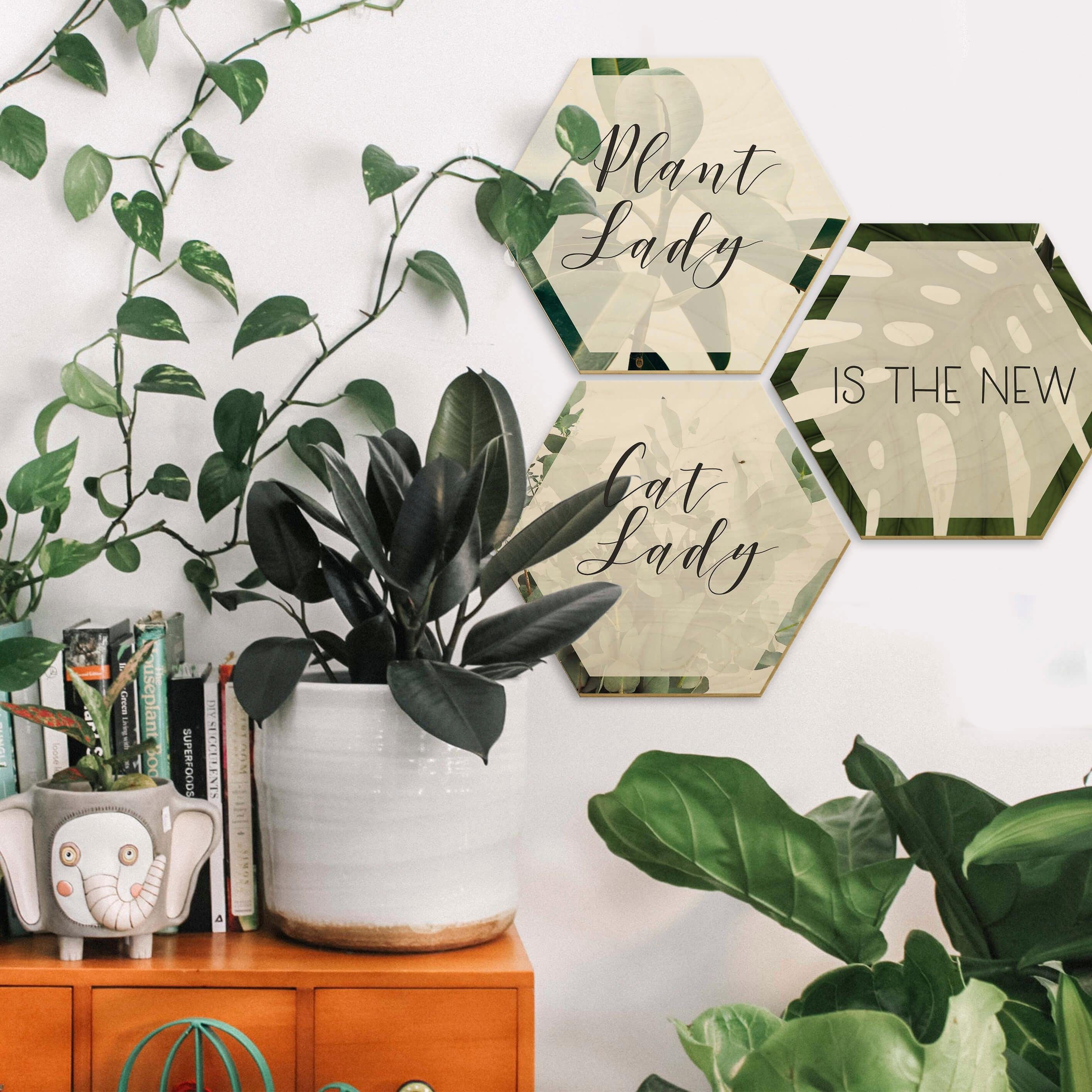 Wall-Art Holzbild »Plantlady is the new Catlady«, (Set)-HomeTrends