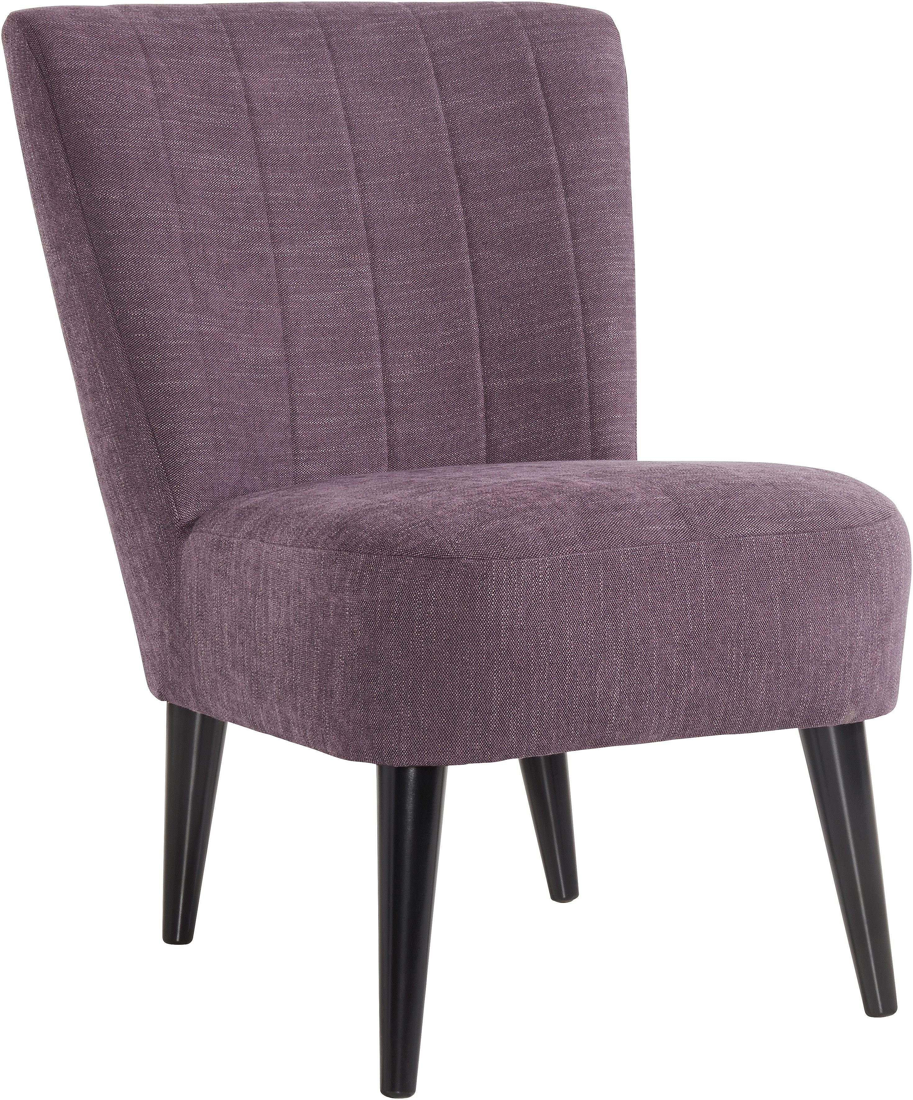 ATLANTIC home collection Cocktailsessel Jan, mit Wellenunterfederung, Massivholzfüße